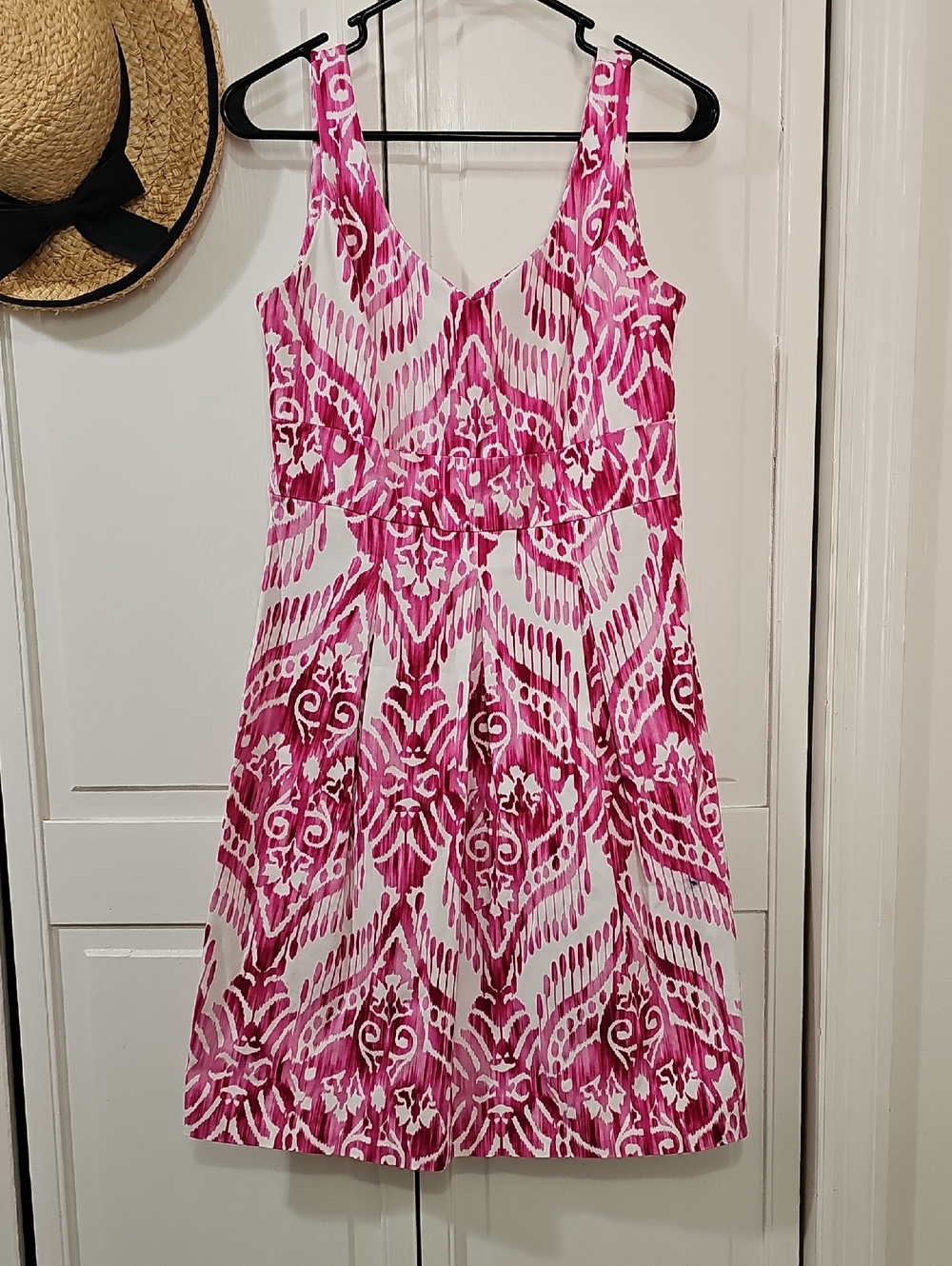 Perceptions New York Pink & White Printed Sleeveless Dress
